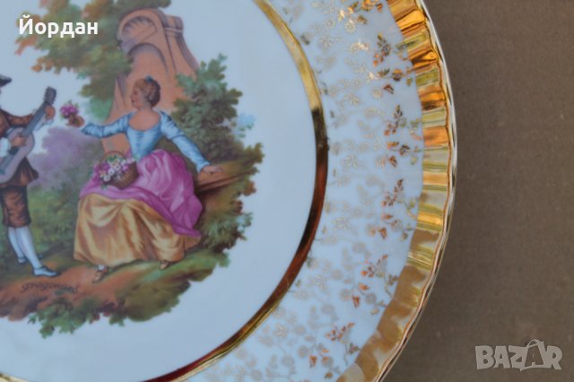Немска порцеланова ръчно рисувана чиния , снимка 6 - Чинии - 37605322