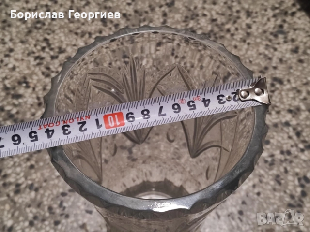 Българска кристална ваза, снимка 6 - Вази - 51983288