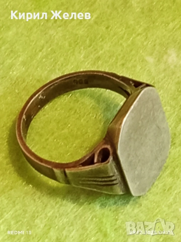Винтидж сребърен пръстен масивен тип сигнет Английски стил 51798, снимка 9 - Пръстени - 52925022