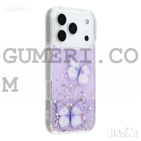 Apple iPhone 17 Pro Силиконов Гръб с Пеперуди, снимка 5 - Калъфи, кейсове - 52177261