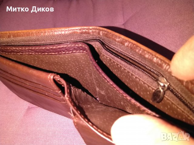 Портфейл Хорсе империал естествена кожа вътрешен цип 115х95мм, снимка 8 - Портфейли, портмонета - 38762662