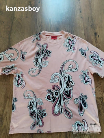 hugo boss oversize-fit pink - страхотна мъжка тениска НОВА БЕЗ ЕТИКЕТИ С, снимка 8 - Тениски - 51694886