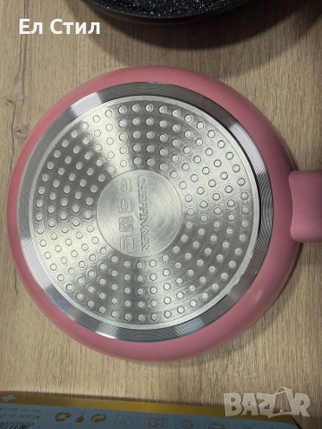 Комплект тигани Cheffinger с мраморно покритие – 3 части за всяка кухня - черен цвят, снимка 10 - Съдове за готвене - 53573465