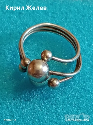 Сребърен пръстен модерен и абстрактен вид майсторска изработка 52489, снимка 5 - Пръстени - 52872901