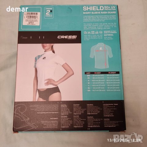 Дамска тениска CRESSI, защитна за водни спортове, S и M, снимка 9 - Тениски - 44071487