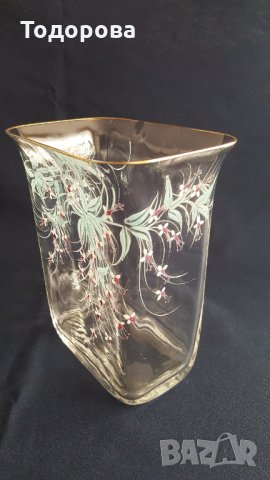 Ръчно рисувана дизайнерска авторска ваза -Мурано, снимка 3 - Антикварни и старинни предмети - 33567727