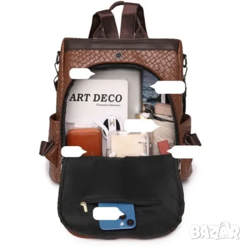 Дамска чанта-раница Vila Brown, снимка 7 - Раници - 47923269