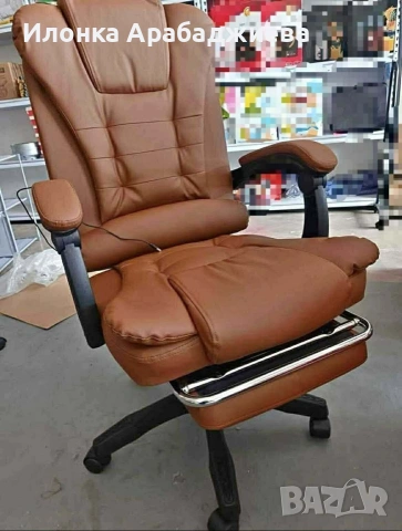 Ергономичен офис стол с лумбална опора от еко кожа – комфорт за дълги часове без болки, снимка 4 - Столове - 53154424