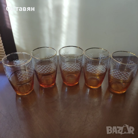 Стъклени чаши за вино/ракия,стари,ретро, снимка 4 - Чаши - 53316660