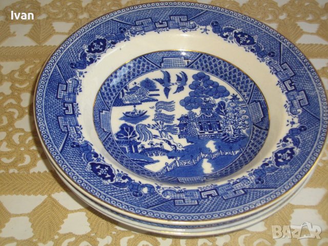 Винтидж Порцелан 1949г-1957г-VICTORIA PORCELAIN WILLOW FENTON-Made in ENGLAND-4 бр.НОВИ Чинии ф230мм, снимка 17 - Чинии - 39895680