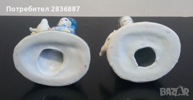 Две старинни порцеланови фигури на възрастна двойка фермери, снимка 7 - Статуетки - 39050178