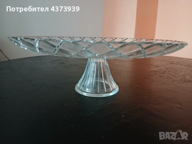 Стъклено плато на столче - 2 бр. , снимка 2 - Чинии - 52711540