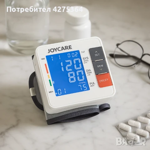 Автоматичен апарат за кръвно налягане с LCD дисплей JOYCARE, снимка 2 - Други - 50767896