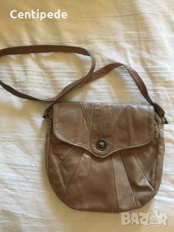 Винтидж чанта през рамо от естествена кожа