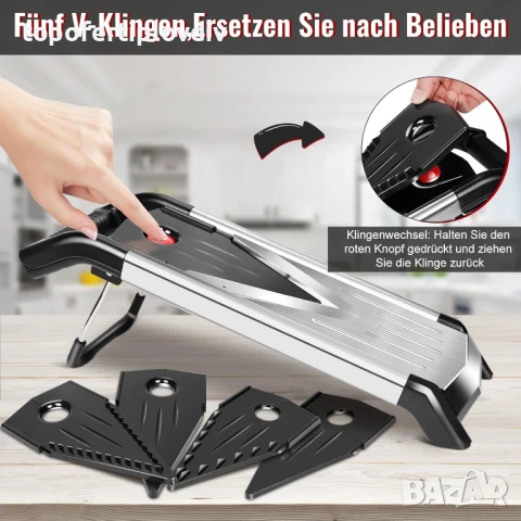 Ръчно ренде за зеленчуци MASTERTOP Mandolin Vegetable Cutter, снимка 4 - Кухненски роботи - 50697133