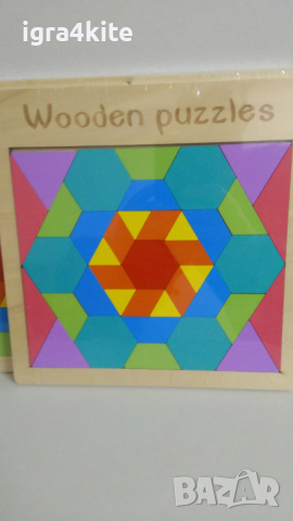 Нов по-голям модел дървена мозайка Цвете в рамка / качество