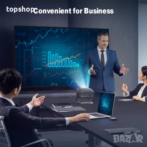 НОВ макс. 220" 4K интелигентен проектор с 5G WiFi и Bluetooth 5.2, 600 ANSI с YouTube, Netflix и др., снимка 3 - Плейъри, домашно кино, прожектори - 50494804