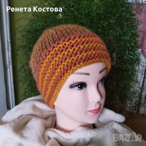 Плетена дамска шаплка, снимка 1 - Шапки - 43684569