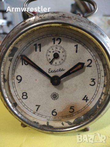Стар Часовник Будилник Exacta Чехословакия , снимка 6 - Антикварни и старинни предмети - 43514776