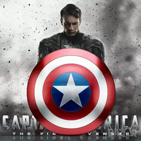 Щит на Капитан Америка Captain America 60см реалистичен модел метален, снимка 2 - Други - 53221959