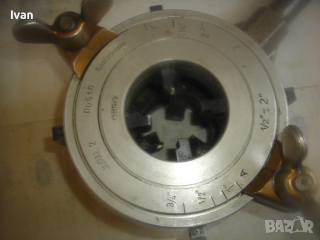 Чехословашка резбонарезна за тръби до 2" цола винтонарезка винторез пафта плашка JOPAL 2 NAREX , снимка 4 - Други инструменти - 52720476