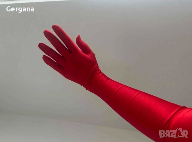дълги червени ръкавици, снимка 6 - Ръкавици - 43716746