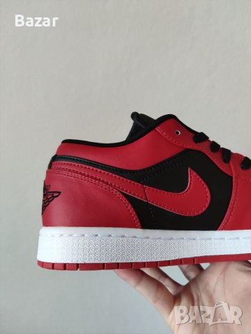Nike Air Jordan 1 Low Bred Red Black Нови Оригинални Обувки Маратонки Размер 42 Номер 26.5см, снимка 7 - Маратонки - 40513448
