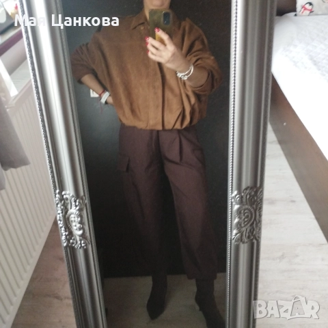 Кафяво яке велур , снимка 2 - Якета - 52564808