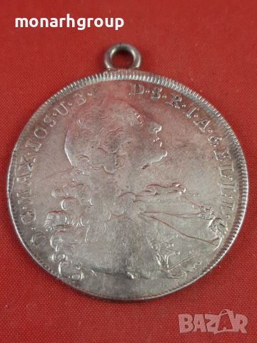 Сребърна монета PATRONA BAVARIA 1760  /Висулка/ , снимка 2 - Нумизматика и бонистика - 36548304