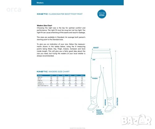 Рибарски панталон с гумен ботуш Kinetic ClassicGaiter Bootfoot, снимка 2 - Екипировка - 48659179