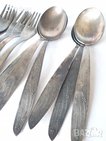 Комплект посребрени прибори , снимка 6 - Антикварни и старинни предмети - 53536872