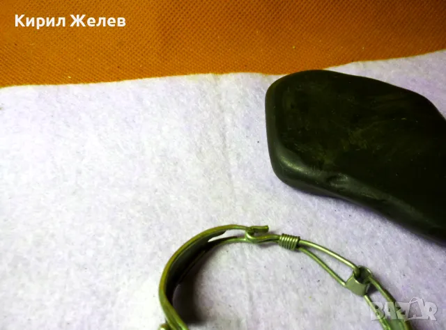 КРАСИВА СТАРА РЕТРО АРТ ПОСРЕБРЕНА МЕДНА ГРИВНА с ИНКРУСТИРАН СЕДЕФ и ИНИЦИАЛИ на МАЙСТОРА МК 48606, снимка 14 - Антикварни и старинни предмети - 48492620