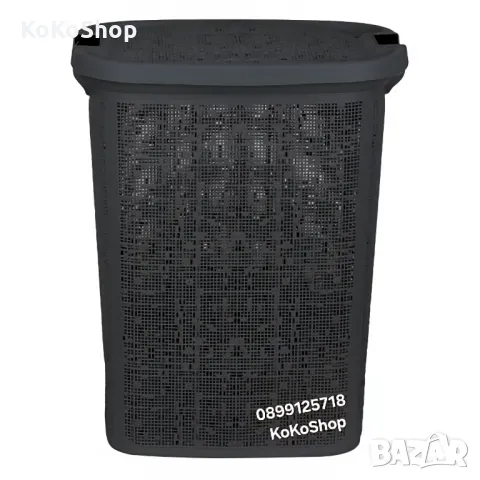 Кош за пране-46x37x57.5 см./черен кош за пране/пластмасов кош за пране, снимка 2 - Други стоки за дома - 50322096