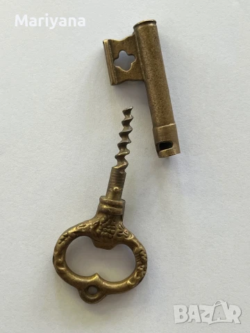 Винтидж Тирбушон - бронзов ключ, снимка 3 - Други - 51272255