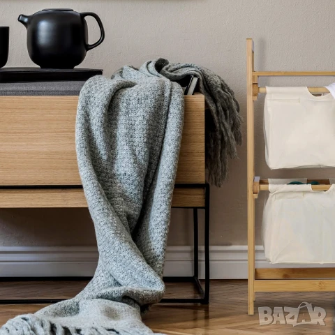 Кош за Пране с 2 Чекмеджета - Relaxdays 10028865, 73 х 37 х 33см, Бамбук!, снимка 5 - Други - 50690638