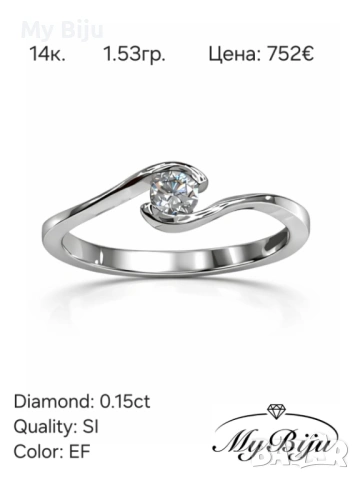 Златни годежни пръстени с диаманти