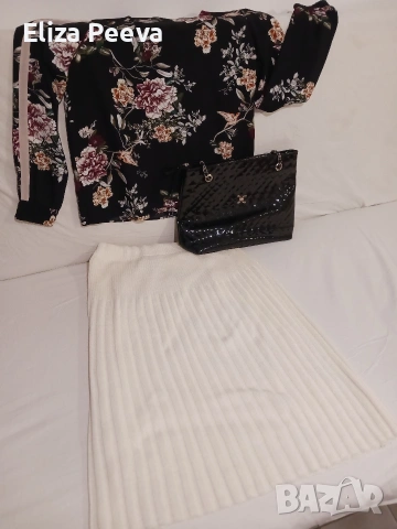 Черна лачена чанта, снимка 4 - Чанти - 53222487