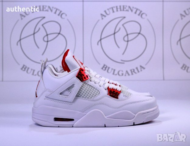Nike Jordan Retro 4 UniversityBlue, Off-White, Fire Red, Metallic Red, снимка 10 - Маратонки - 34137530
