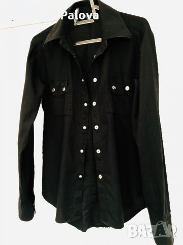Модерна черна риза TERRANOVA, снимка 1 - Ризи - 26665842