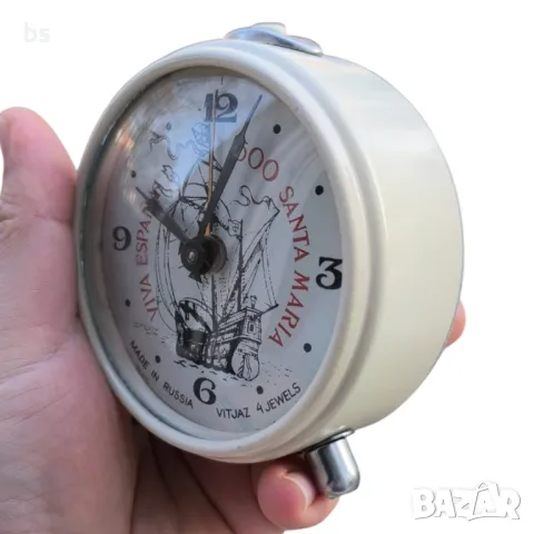Ретро будилник Vitjaz Viva Espana /обслужен/, снимка 4 - Антикварни и старинни предмети - 49073610