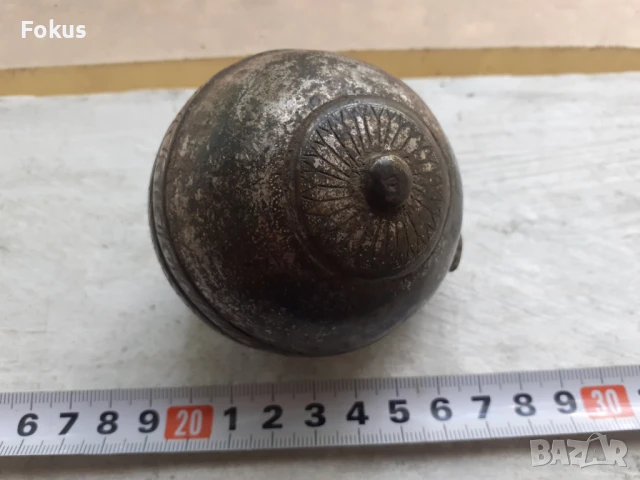 Уникален стар османски бронзов съд контейнер за барут или др, снимка 7 - Антикварни и старинни предмети - 51368768