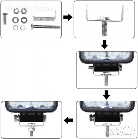 Допълнителни светлини за автомобил VINGO® 3 W Led Offroad лампа хладно бяло 6500 K 4320LM, снимка 5 - Аксесоари и консумативи - 33618098