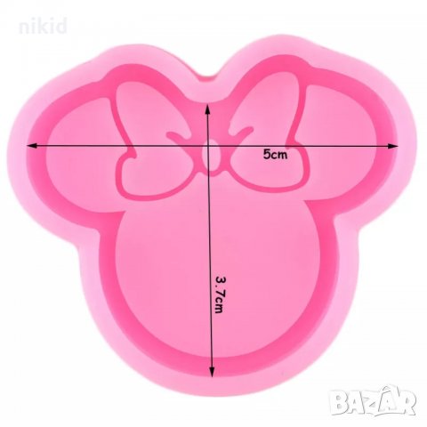 Мини Маус лице контур силиконов молд форма декорация торта фондан шоколад смола близалка, снимка 3 - Форми - 34605637