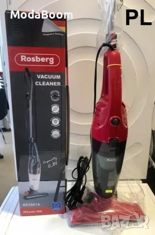 Прахосмукачка вертикална Rosberg R51001A,  HEPA филтър, Използване като ръчна и за автомобил