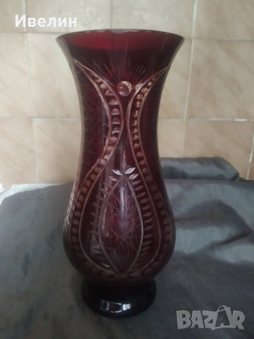 кристална ваза тип бохемия арт деко, снимка 2 - Антикварни и старинни предмети - 32801247