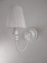 Шаби шик аплик с абажур-Бял ,модерна класическа винтидж лампа за стена с шапка,винтидж, снимка 2