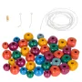 Комплект цветни дървени мъниста за изработка на бижута S_1223565, снимка 1