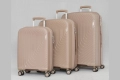Пътнически куфари комплект 3 броя с колелца - бежов цвят, снимка 1