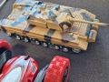 3 бр. радио управляеми играчки, багер, танк, кола , снимка 3