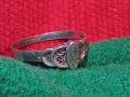 СРЕБЪРЕН АРТ НУВО ОРНАМЕНТИРАН ПРЪСТЕН СРЕБРО 925 АНГЛИЯ РЪЧНА ИЗРАБОТКА УНИКАТ 25839, снимка 2